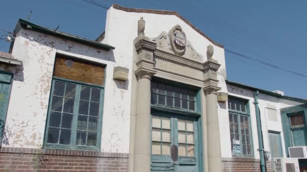 Old Shoshone Train Depot Built 1928 Carry People Goods Sun — Stock Video