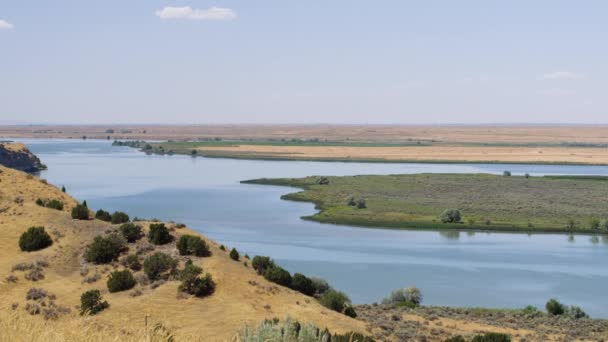 Der Mächtige Snake River Entlang Der Farmfelder Von Eastern Idaho — Stockvideo