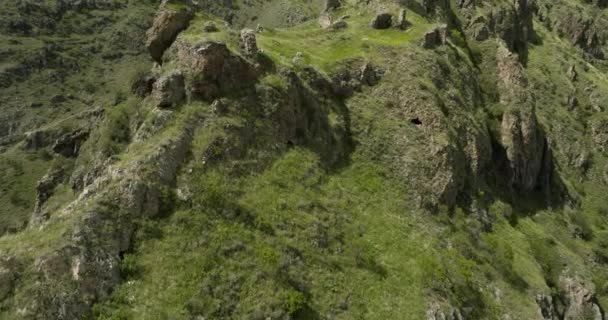 Historická Pevnost Tmogvi Ruins Old Wall Hilltop Southern Georgian Region — Stock video