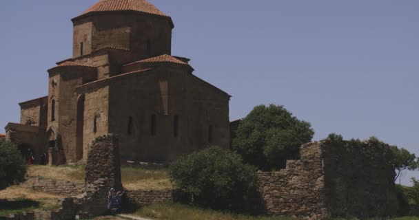 Jvarský Klášter Gruzínský Ortodoxní Klášter Poblíž Mtskhety Východní Georgie Široký — Stock video