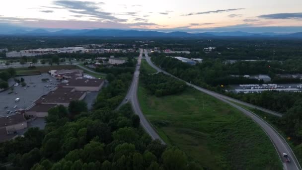 Flygfoto Över Liberty University Vid Solnedgången Tema Landsbygd Appalachia — Stockvideo