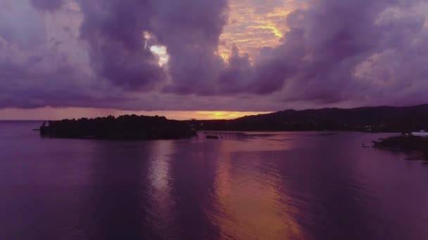 Légi Kilátás Sunrise Navy Island Keleti Kikötő Port Antonio Jamaica — Stock videók