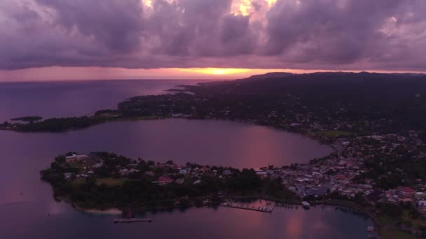 Veduta Aerea Dell Alba Sul Porto Orientale Port Antonio Giamaica — Video Stock