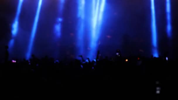 Koncert Hype Man Rev Rajongók Led Villanások Strobes Kitörő Lángok — Stock videók