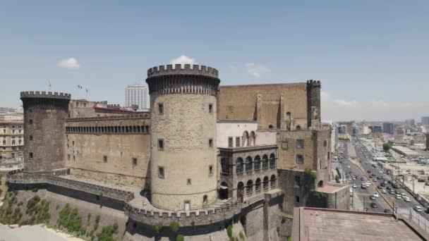 Castel Nuovo Napoli Italia Antenna Posteriore Del Castello Ammiraglio Ferdinando — Video Stock