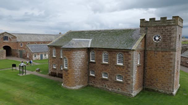 Fort George Garrison Chapel Het Fort Schotland Verenigd Koninkrijk Bij — Stockvideo