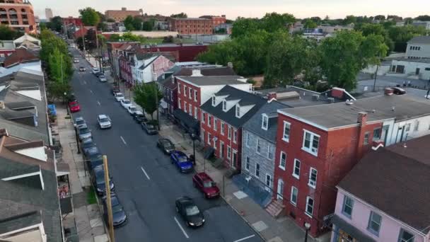 Logement Centre Ville Aux États Unis Scène Rue Américaine Typique — Video