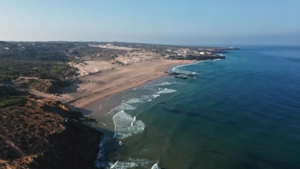 Pohled Pláž Pobřeží Guincho — Stock video