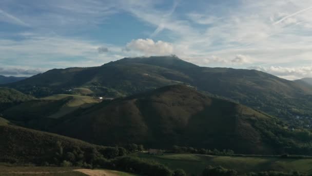 Drone Weg Naar Top Van Rhune Baskenland — Stockvideo