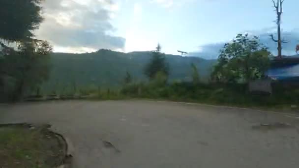 Timelapse Van Een Voertuig Rijden Door Shimla Kinnaur Nationale Snelweg — Stockvideo