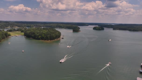Vedere Aeriană Top Ambarcațiunilor Lacul Lanier Din Cumming Georgia — Videoclip de stoc