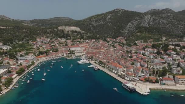 Аэросъемка Острова Хвар Хорватии Европа — стоковое видео