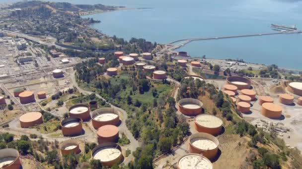 Pemandangan Udara Atas Pabrik Manufaktur Bahan Baku Dutra Oakland California — Stok Video