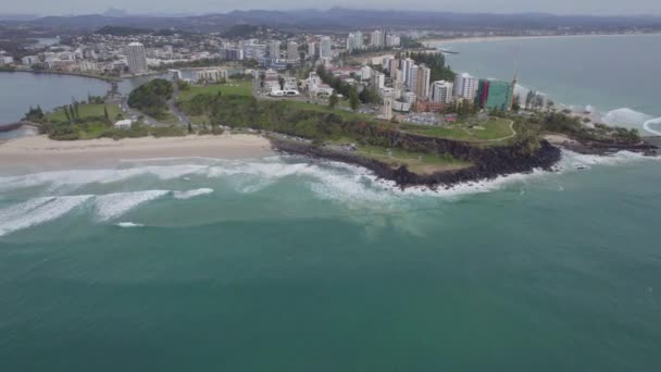 Duranba Beach Point Danger Park Tweed Heads Nsw Australia Airdrone — 비디오