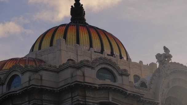 Cusp Framsidan Palace Fine Arts Mexico City Cathedral Byggande Cdmx — Stockvideo