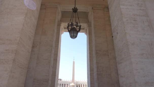 Gekippte Aufnahme Des Petersplatzes Piazza San Pietro Mit Dem Vatikan — Stockvideo