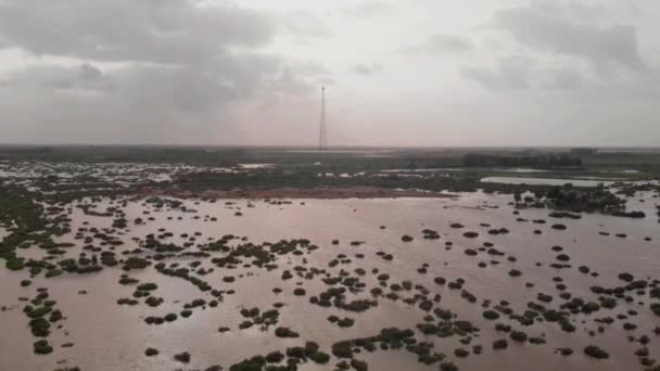 Inundações Devastadoras Deste Verão Provocadas Pelas Chuvas Monções Inundaram Paquistão — Vídeo de Stock