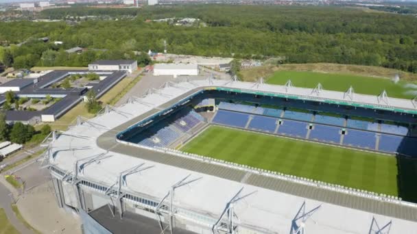 Aerial Shot Brondby Stadium Segundo Estadio Fútbol Más Grande Dinamarca — Vídeos de Stock