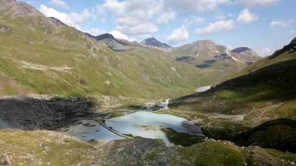 Вигляд Висоти Гірського Озера Долині Зіналь Швейцарія — стокове відео