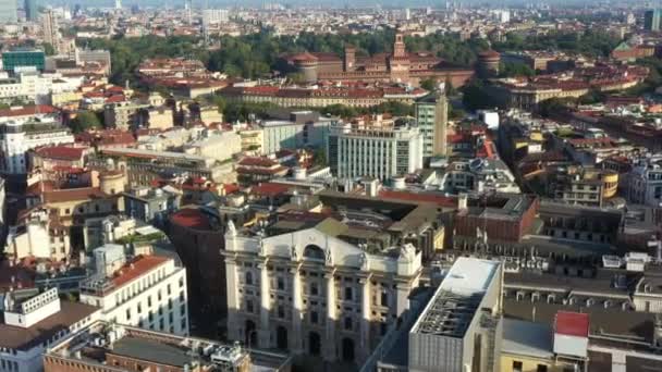 Milano Dal Drone Una Mattina Sole Volo Avanti Con Vista — Video Stock