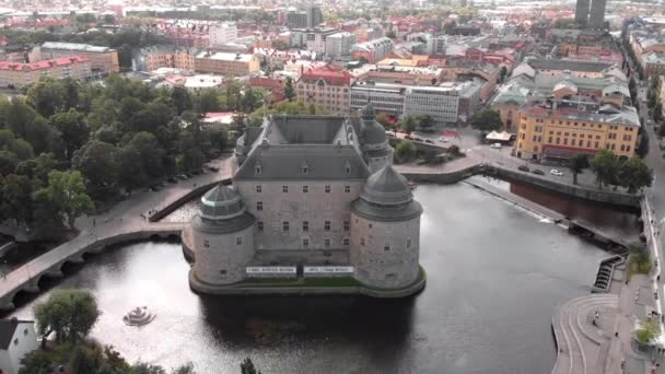 Vista Panorámica Del Castillo Rebro Suecia — Vídeos de Stock