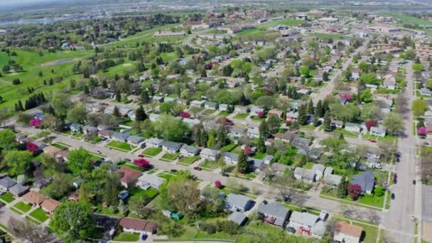 Bostadshus Stor Förort Landskap Staden Bismarck North Dakota Antenner — Stockvideo