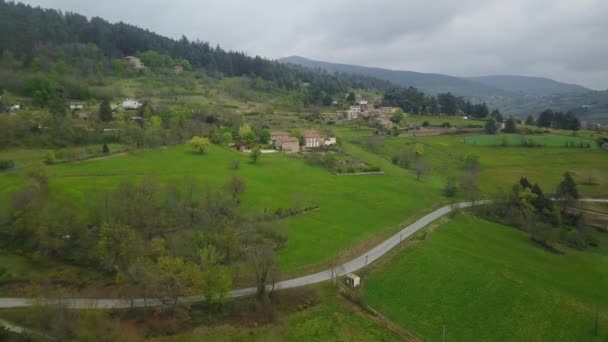 Panorama Zeleném Ardeche Mountain Region Francii Letecký — Stock video