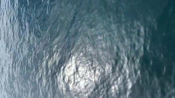 Blick Auf Die Meeresoberfläche Von Einem Vorbeifahrenden Boot Kreuzfahrtschiff Oder — Stockvideo