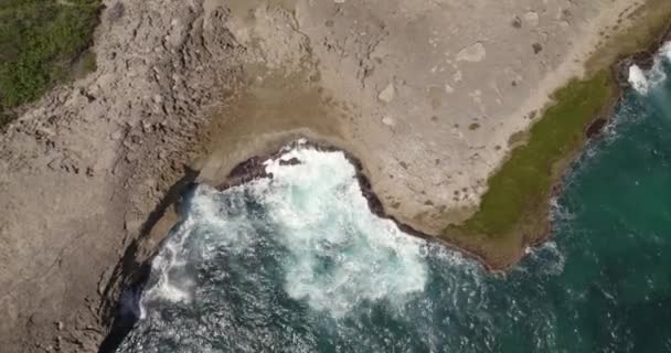 Vista Aérea Acima Arco Pozo Jacinto Isabela Ensolarado Porto Rico — Vídeo de Stock