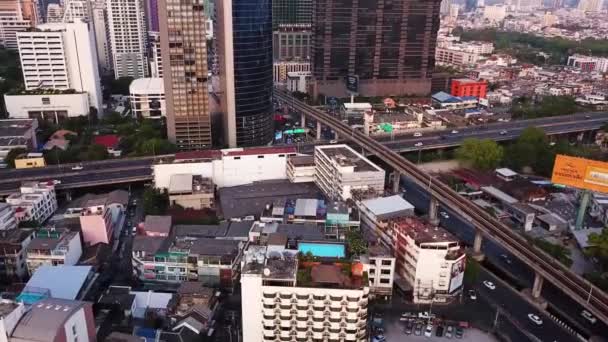 Drone Shots Traffic Streets Bangkok Thailand — Stock Video