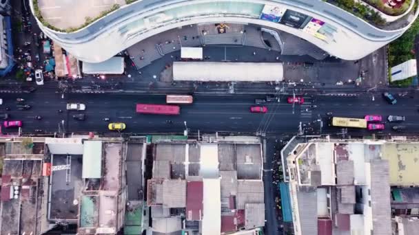 泰国曼谷交通和街道的无人机射击 — 图库视频影像