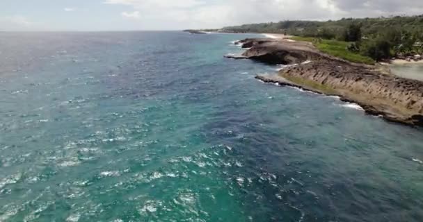 Letecký Pohled Výhledem Skalnaté Pobřeží Isabela Puerto Rico Usa Kroužení — Stock video