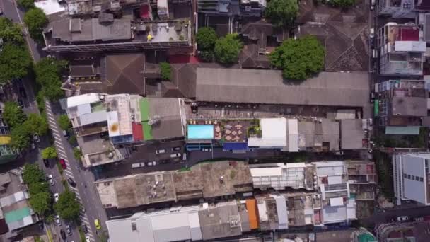 泰国曼谷交通和街道的无人机射击 — 图库视频影像