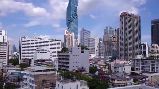 Drone Shots King Power Mahanakhon Tower Bangkok Thailand — Stock Video