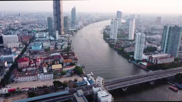 Drone Shots Bangkok Skyline Tailândia — Vídeo de Stock