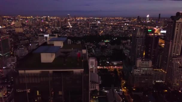 Drone Fotos Bangkok Tailândia Noite — Vídeo de Stock