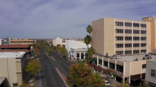 Gros Plan Panoramique Aérien Des Rues Centre Ville Bakersfield Californie — Video