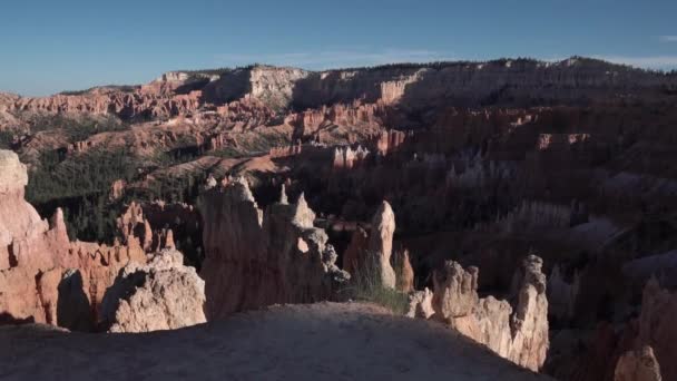 Soluppgång Punkt Bryce Canyon Nationalpark Utah Med Eroderade Sandsten Formationer — Stockvideo