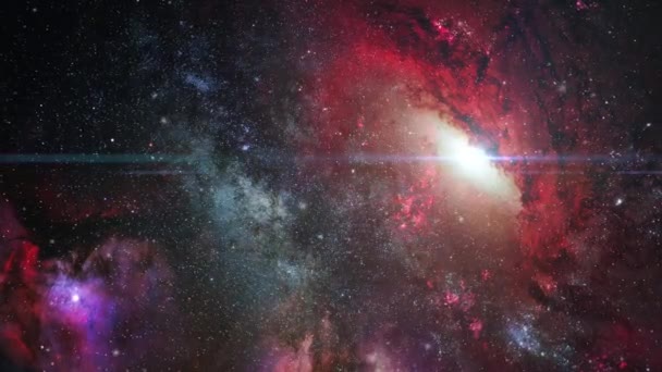 Vue Surface Une Galaxie Plane Dans Univers — Video