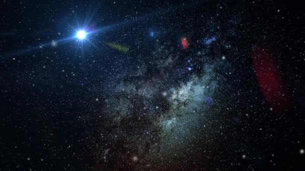 Una Stella Blu Brillante Nello Spazio — Video Stock