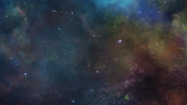Las Nubes Nebulosas Que Mueven Universo Con Fondo Estrella — Vídeo de stock
