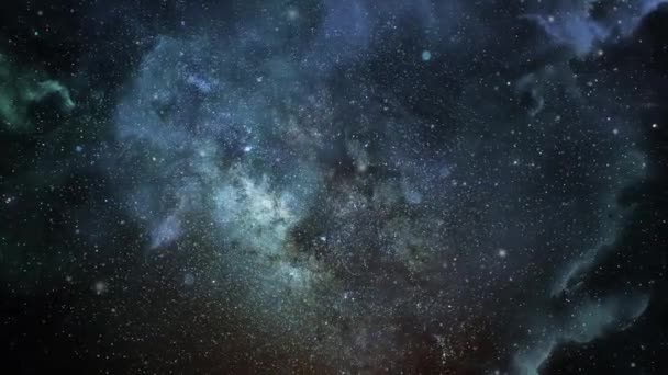 Nubi Nebulosa Blu Che Librano Nell Universo — Video Stock