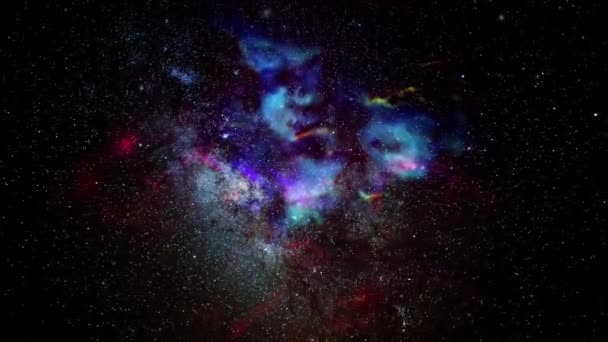 Vista Una Nube Nebulosa Que Mueve Cierne Sobre Universo — Vídeos de Stock