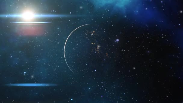 Πλανητών Νύχτα Τον Ήλιο Στο Διάστημα — Αρχείο Βίντεο
