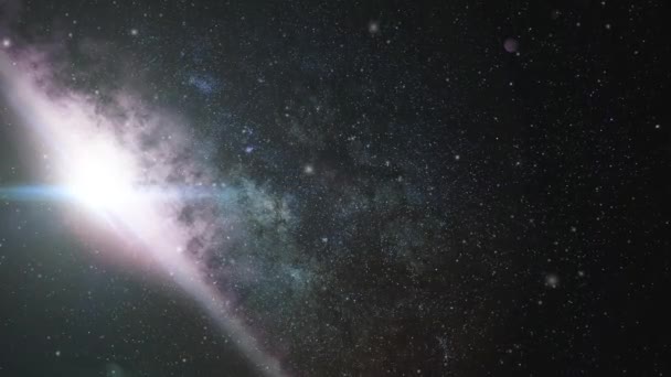 Videw Nebulosa Che Brillano Brillantemente Nell Universo — Video Stock