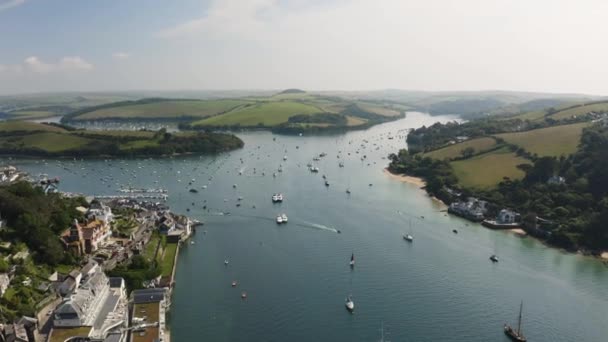 Scénický Pohled Ústí Kingsbridge Populární Pro Plachtění Jachting Salcombe Devon — Stock video