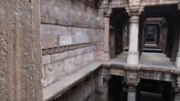 Bai Harir Vav Stepwell Architektura Ahmedabad Indie — Wideo stockowe