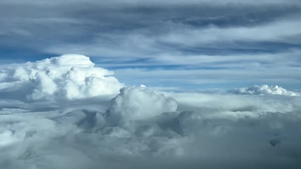 Vista Jato Cockpit Céu Turbulento Bagunçado Tomado Nível Cruis Ponto — Vídeo de Stock