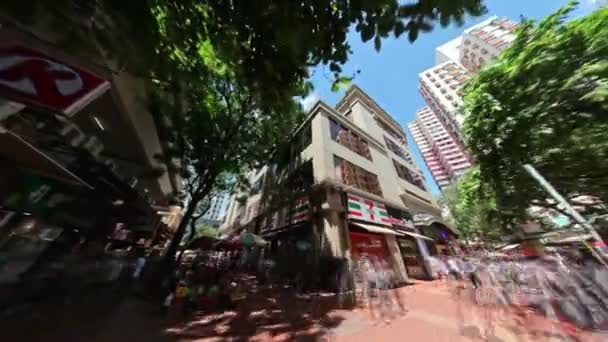 Yoğun Yuen Long Caddesi Nin Hipervanesi Hong Kong — Stok video