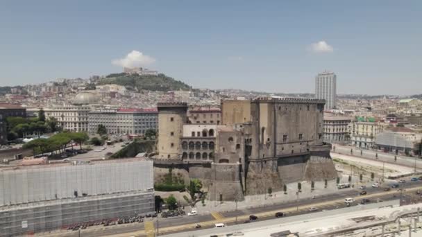 Icône Médiévale Castel Nuovo Naples Campanie Italie Vue Aérienne — Video